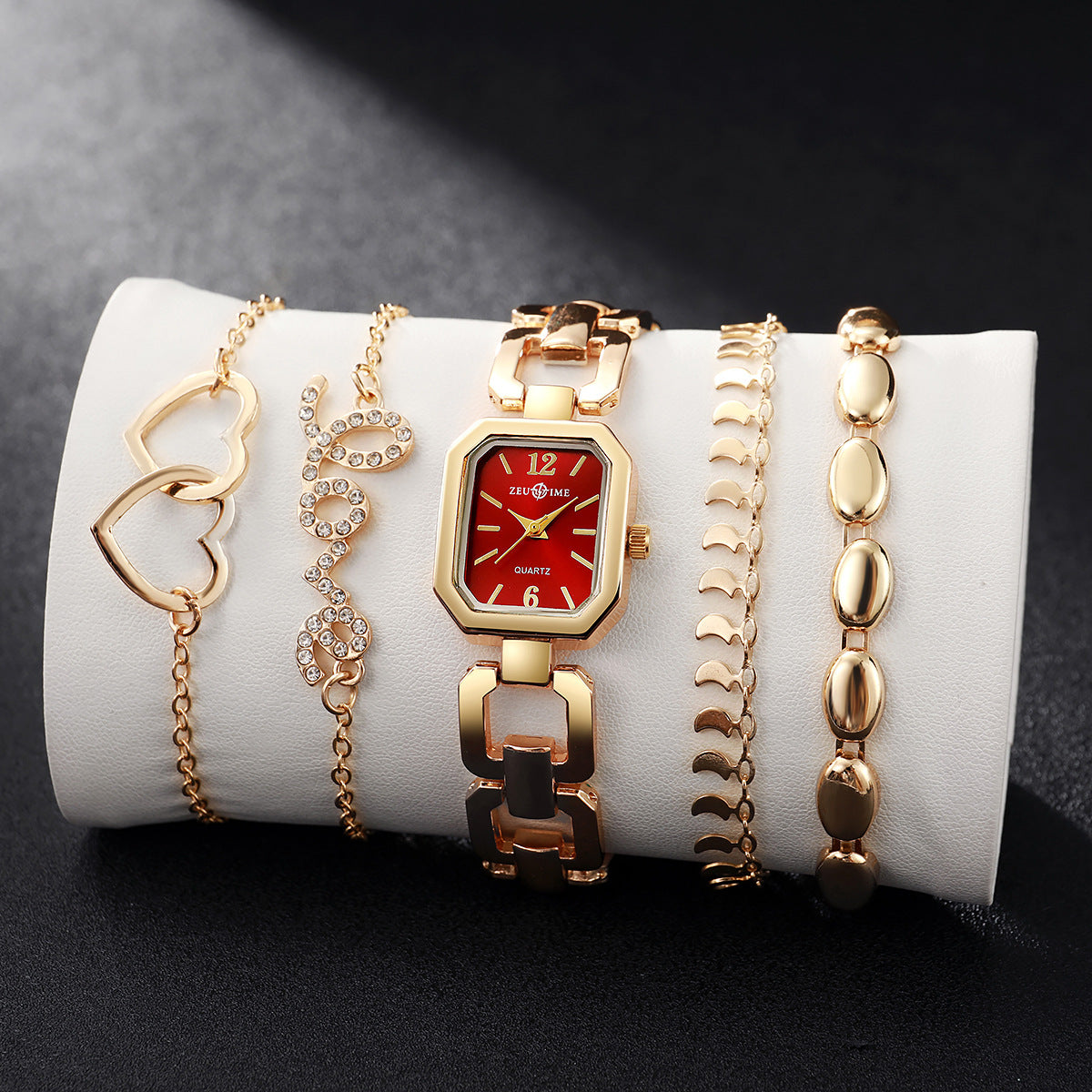 Luxury Women's Square Quartz Watch & Bracelet Set