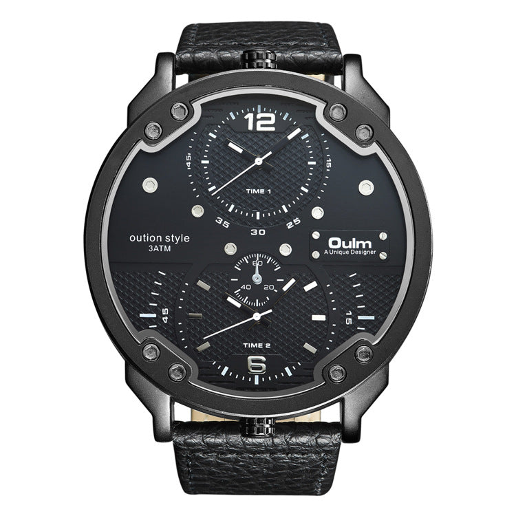 Oulm Dual Time Zone Military Watch