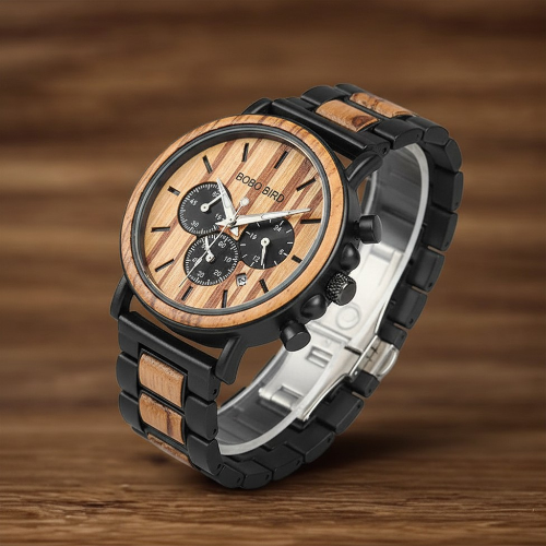 BOBO BIRD P09 (PO9-1 Model) Series Wooden Chronograph watch