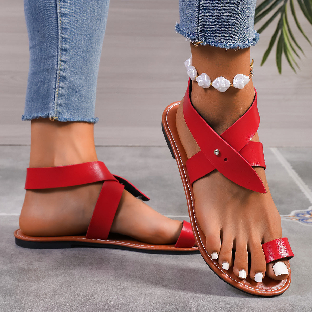 Women's Toe Ring Flat Sandals