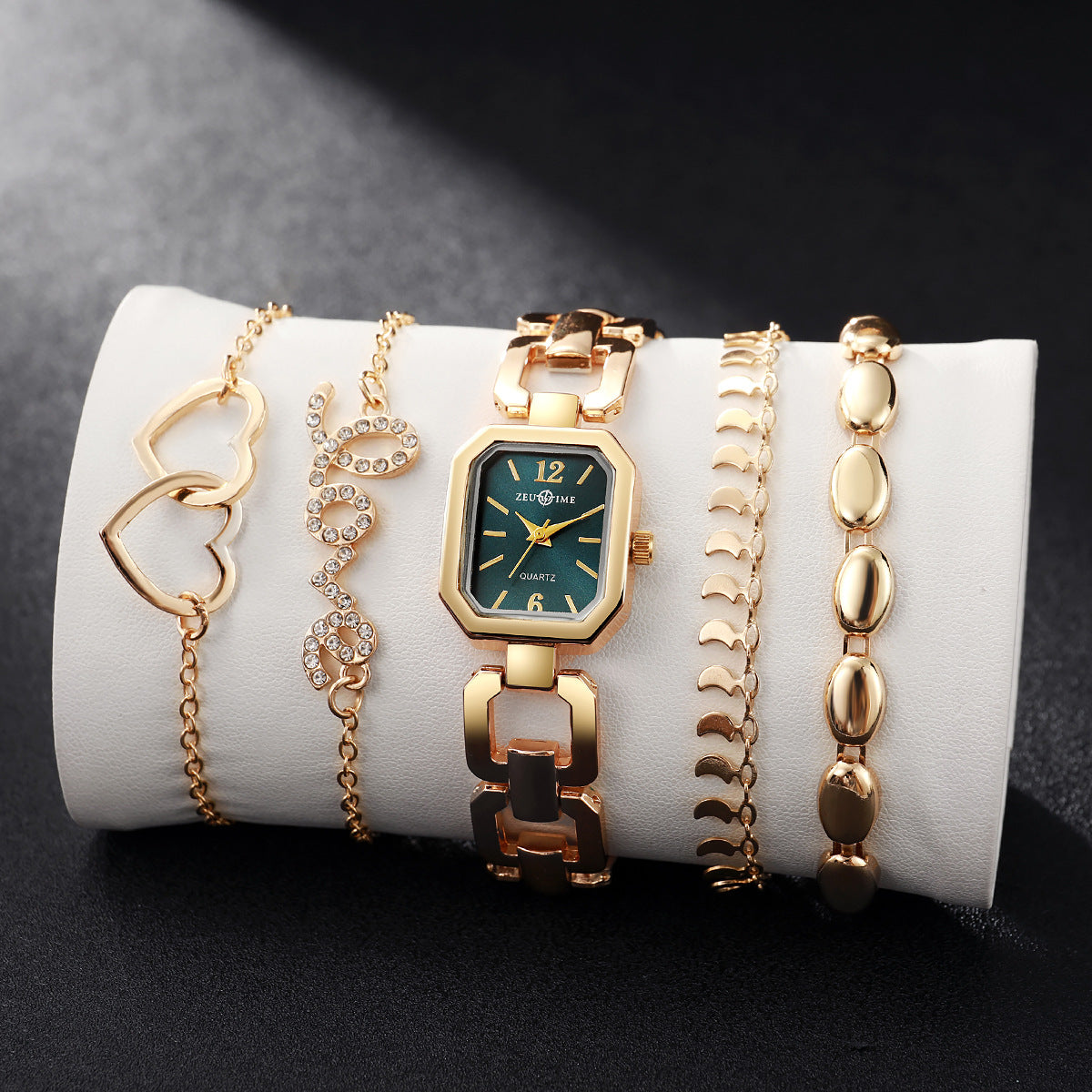 Luxury Women's Square Quartz Watch & Bracelet Set