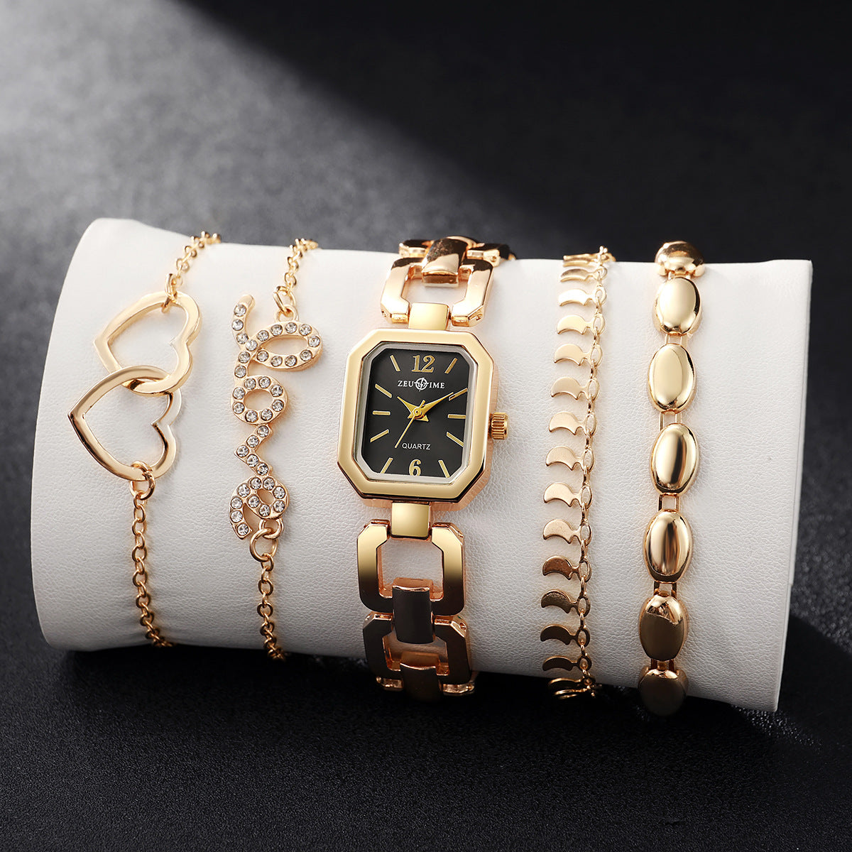 Luxury Women's Square Quartz Watch & Bracelet Set