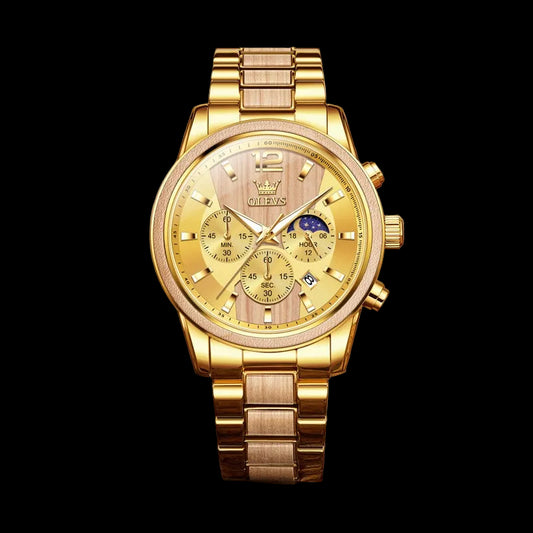 OLEVS 3645 Men's Wooden Chronograph Watch