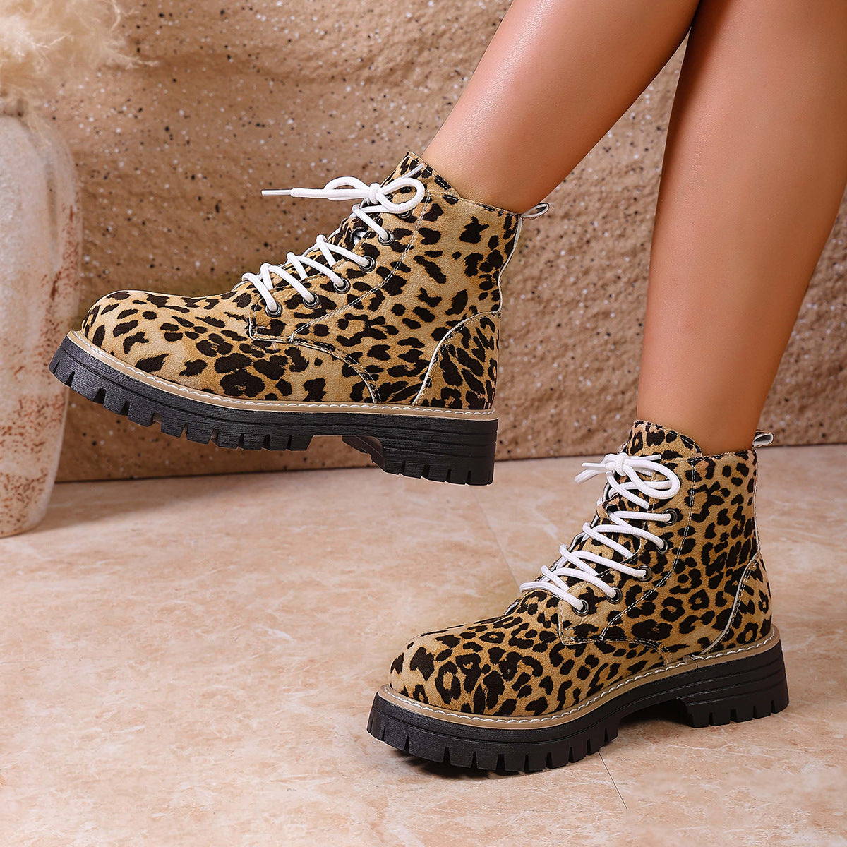 Women's Leopard Print Ankle Boots