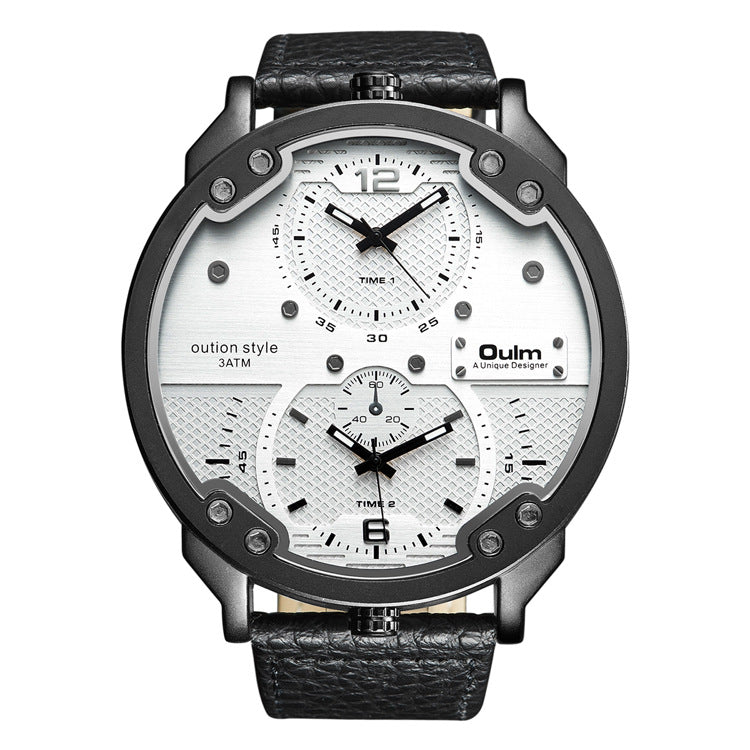 Oulm Dual Time Zone Military Watch