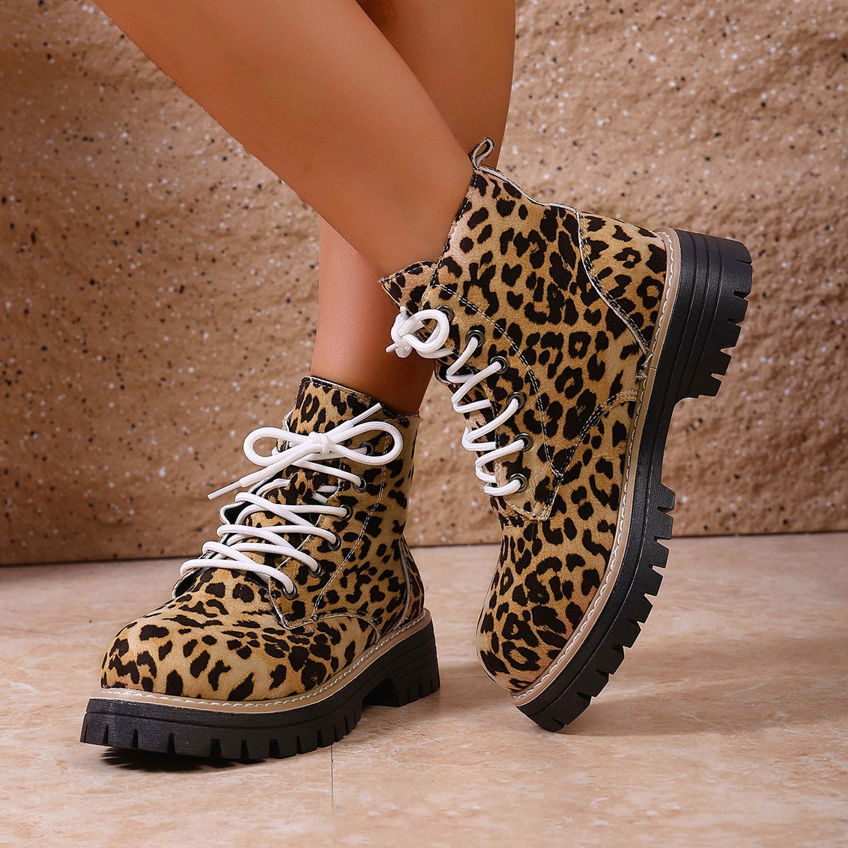 Women's Leopard Print Ankle Boots