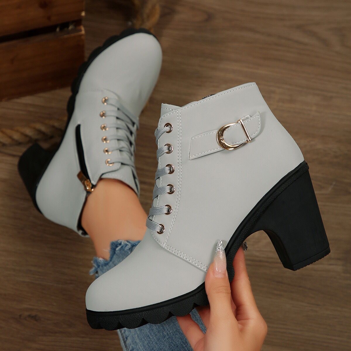 Womens High-Heel Ankle Boots