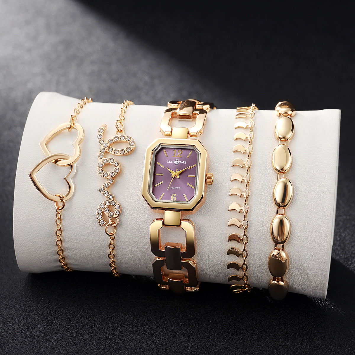 Luxury Women's Square Quartz Watch & Bracelet Set